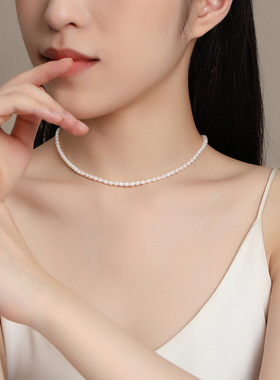 淡水珍珠项链女送女友情人节礼物