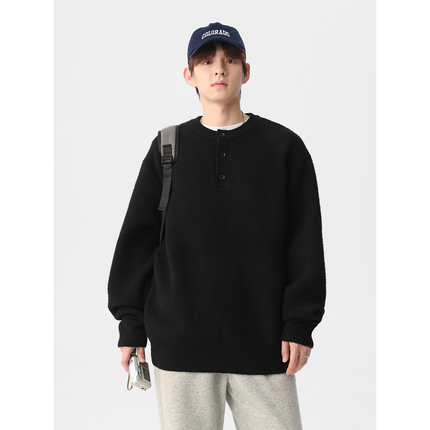 吾一白春秋季2025新款男生美式慵懒宽松针织衫毛衣男士情侣外套,淘宝优惠券,粉丝福利购,淘宝优惠卷