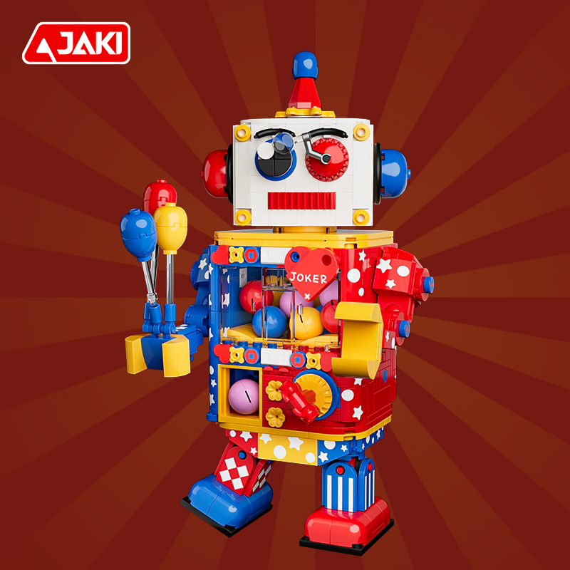 JAKI佳奇积木小丑扭蛋机器人2025年益智拼装玩具送女孩生日礼物男