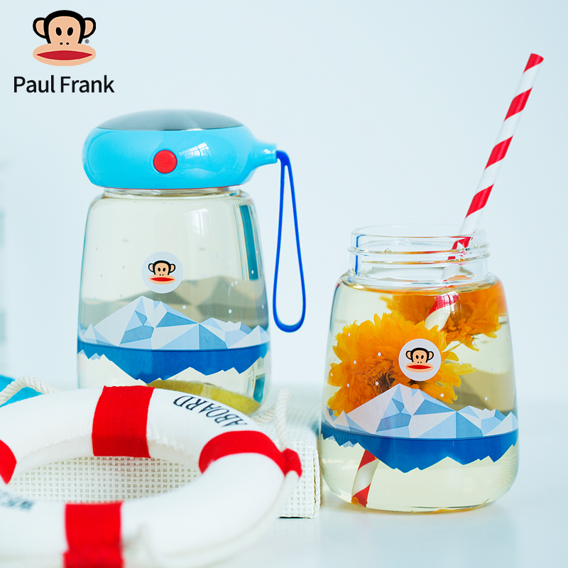 PaulFrank/大嘴猴迷你玻璃杯女便携水杯可爱牛奶胖胖杯儿童豆浆杯 - 图0