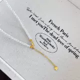 Ce Crembled Gold Baby Baby Xiaomi Beads Искусственное австралийское и белое жемчужное ожерелье 2024 Новый взрыв подлинная женская ключица S925