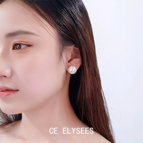 Французский дизайнер чистый рука -сделанный [S999 серебряный серебро] лихорадка та же модель · сильный легкий положительный круг · Жемчужные серьги