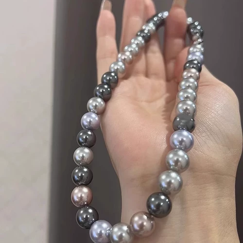 Ожерелье из жемчуга, свитер, легкий роскошный стиль, изысканный стиль