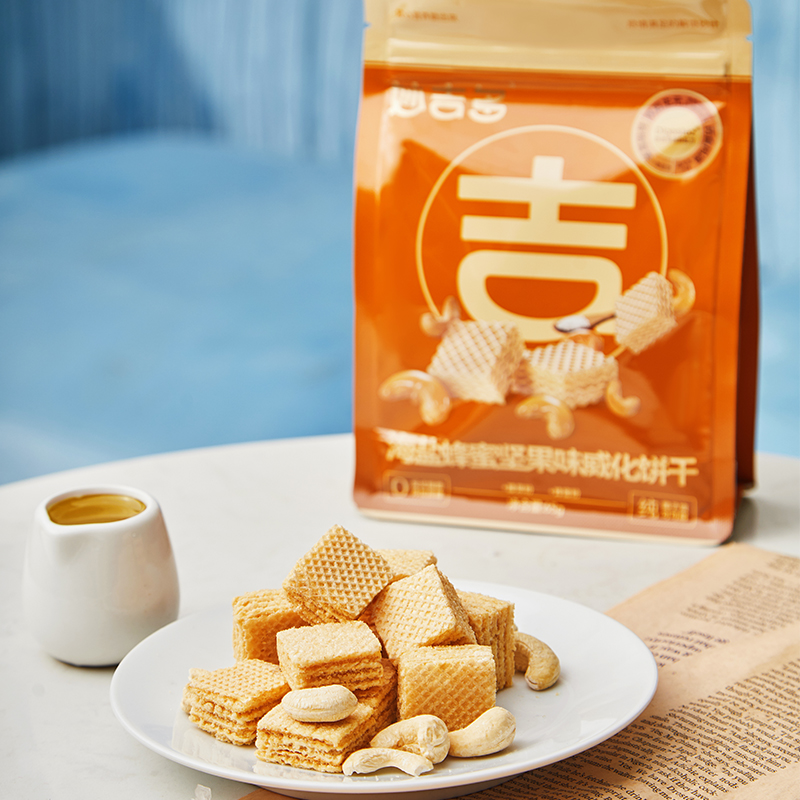 妙吉多配方小麦胚芽后生元威化饼干混合口味休闲小吃山楂草莓夹心_虎窝淘