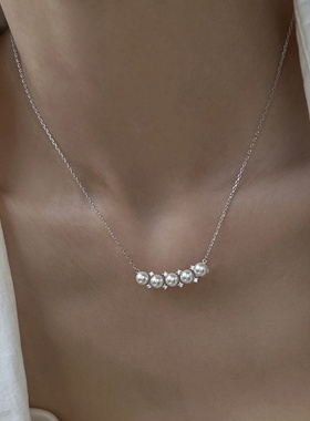 珍珠吊坠项链轻奢小众精致锁骨链