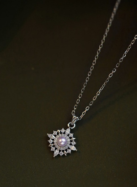 复古设计感贝珠珍珠气质锁骨项链