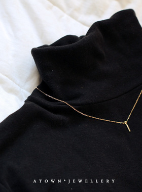 一字坠925纯银项链迷你一字棍