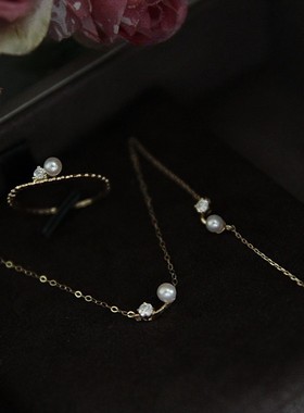 闪亮珍珠锆石手链女通勤简约款