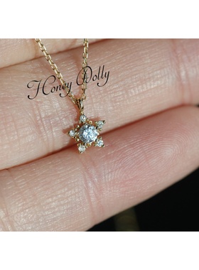 复古设计感项链星星双吊坠锁骨链