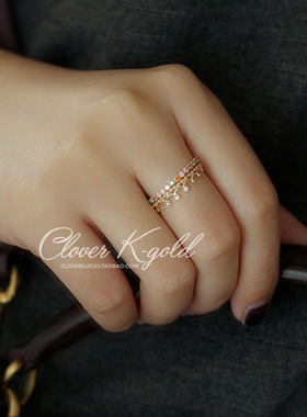 简约小清新彩钻皇冠指环戒指轻奢