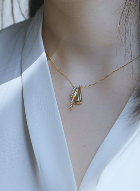 时尚个性百搭不规则多层几何项链