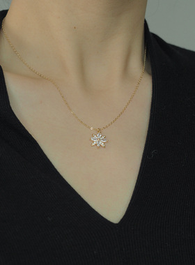 雪花项链女简约气质日韩百搭