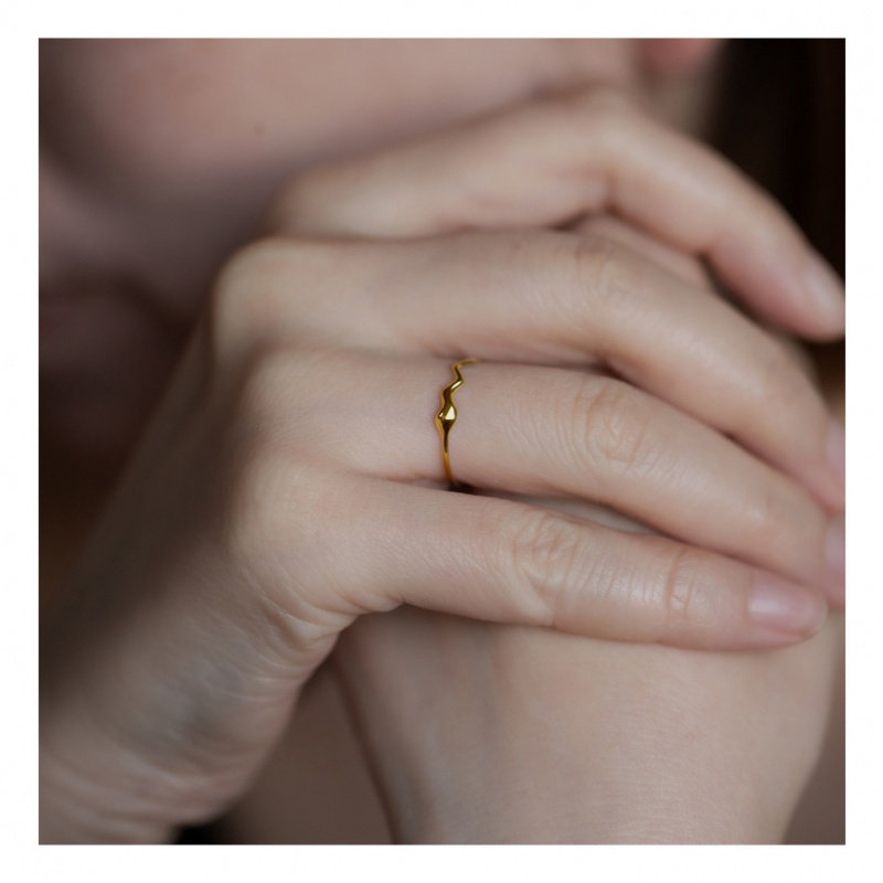 ROMANTICS925 silver plated 18k gold water drop wave