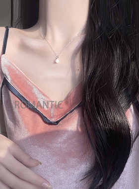 甜美气质珍珠项链女纯银锁骨链