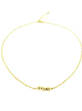 925纯银经典万能小金豆项链女