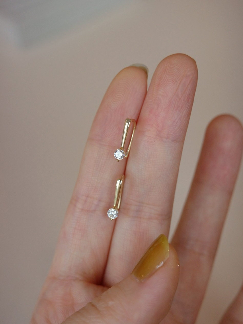 ROMANTIC在发光!S925银镀14K金小耳钩干净简洁轻奢精致纯银耳环女,淘宝优惠券,粉丝福利购,淘宝优惠卷