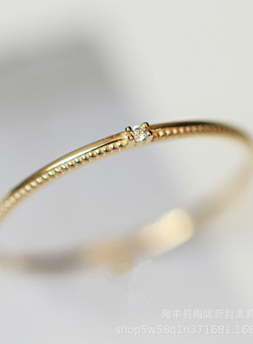 极简单粒锆钻基础款戒指女指环