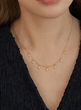 菱形满天星吊坠锁骨链项链高级感