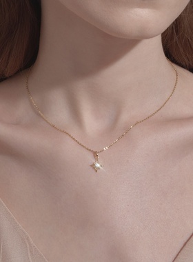 925纯银八芒星项链女个性时尚