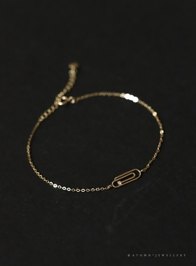 别针ins冷淡风小众简约手链女