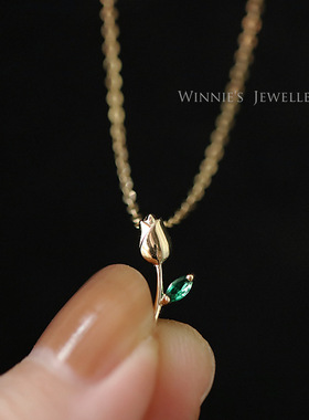 玫瑰花项链女气质设计感锁骨链