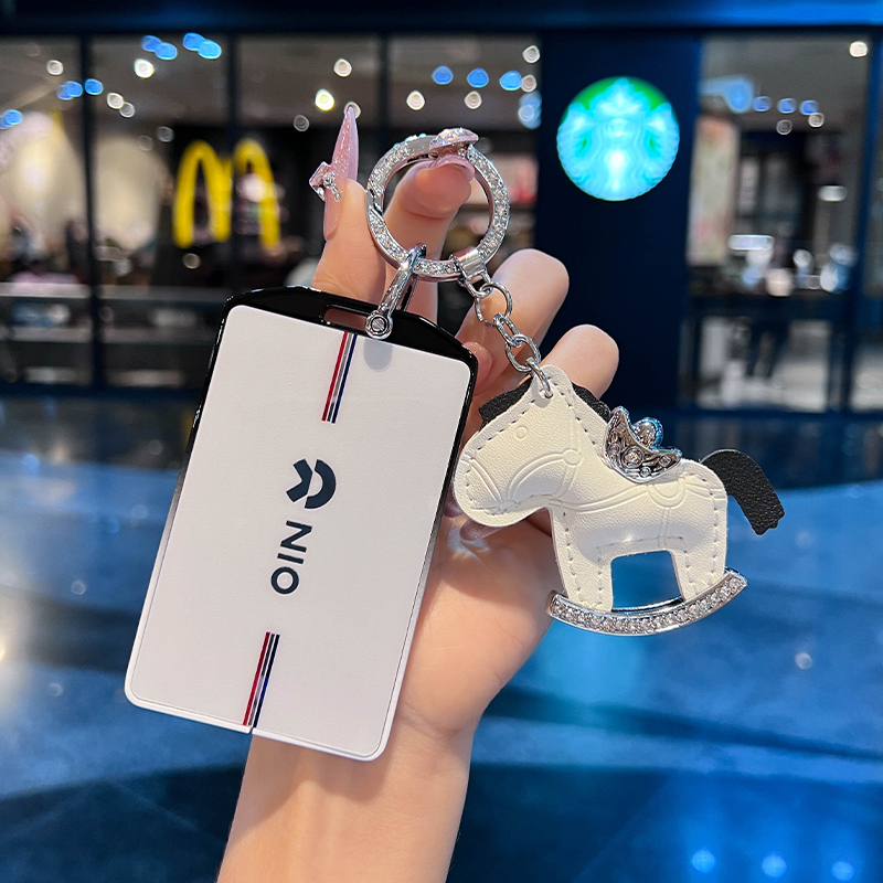 蔚来卡片钥匙套es6 et5 ec6 es8 et5t et7车壳扣高档锌合金渐变包 - 图3