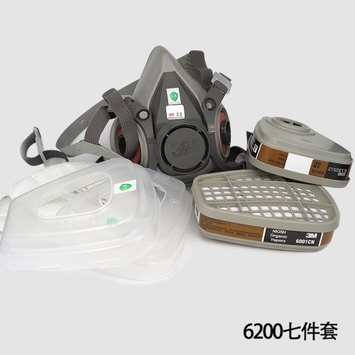 3M防毒面具6200喷漆装修甲醛防粉尘工业防尘化工气体打药呼吸面罩 - 图3