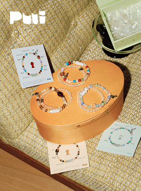 Puui原创新款天然水晶石手链双链ins风女高级感设计精致日常礼物