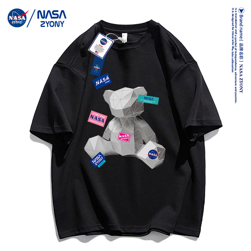 NASA联名官网宇航太空人纯棉短袖T恤夏季2023新款ins潮牌男女款F5_NASA ZYONY国货专柜_女装_女士精品-第5张图片-提都小院