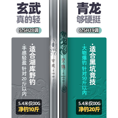 名伦鱼竿名伦青龙攻十大名牌鱼竿鲫鲤鱼高碳超轻超硬台钓竿手杆 - 图1