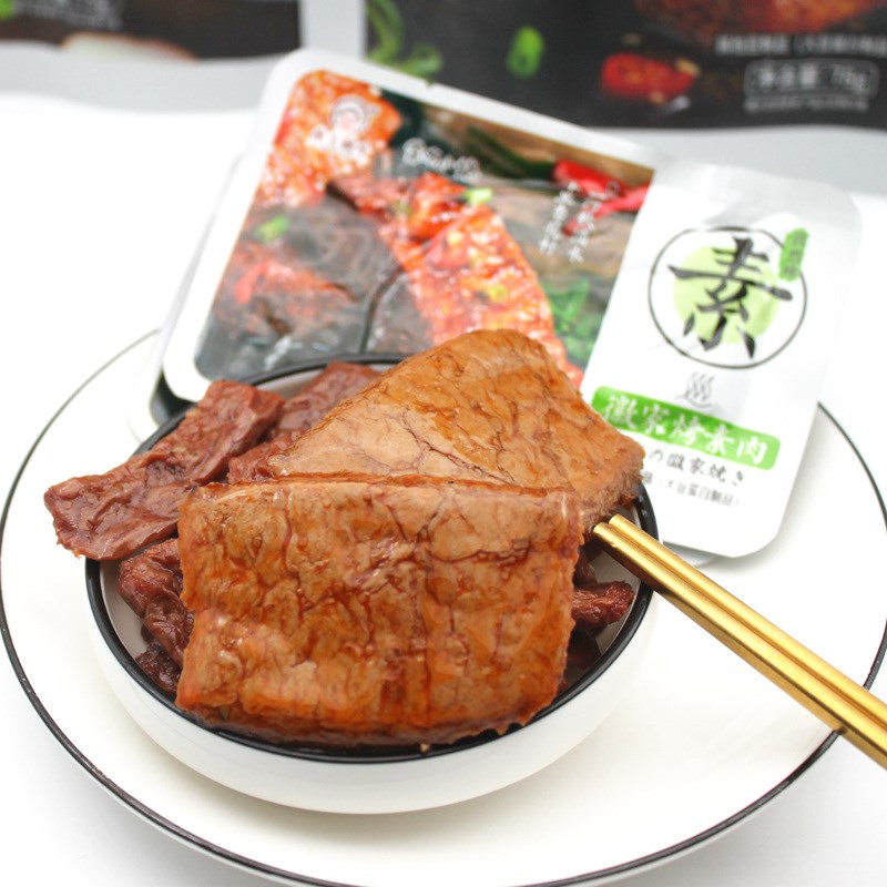 烤素肉500g手撕豆腐干豆制品素牛排素食五香味-图0