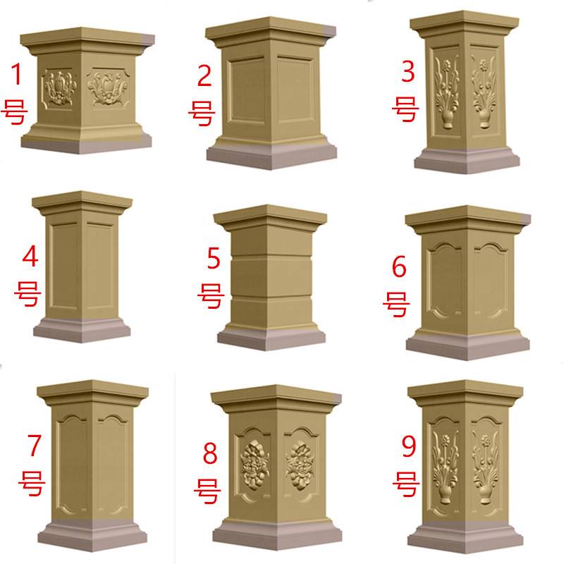 栏杆方柱墩模具水泥方墩罗马柱方柱阳台柱墩立柱欧式方形模型装饰 - 图2