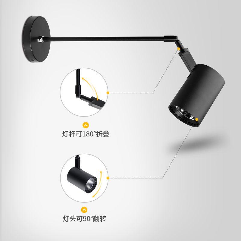 led长杆射灯侧装墙壁式伸缩导轨灯照画招牌射灯长臂灯展会展览灯-图0