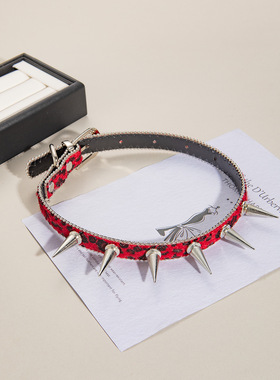 朋克摇滚风y2k项圈小众复古皮质