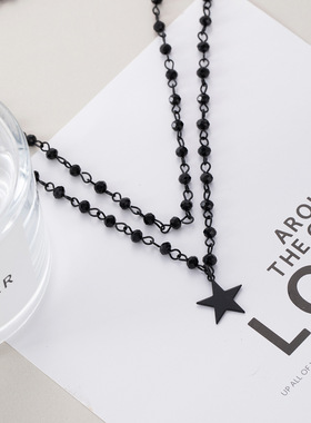 甜酷嘻哈辣妹风项链复古暗黑系五