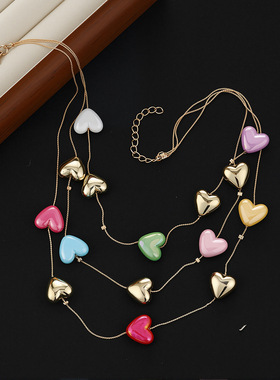 夏季多巴胺彩色海边度假风项链甜
