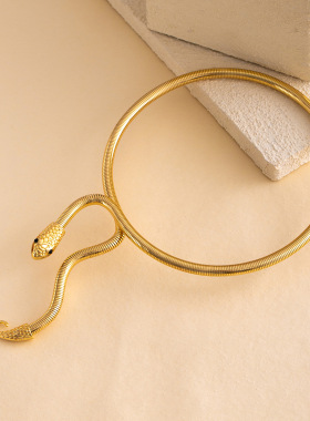 欧美缠绕蛇形夸张设计感个性项圈