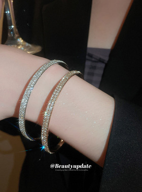 欧美跨境镶钻圆形手镯精致优雅时