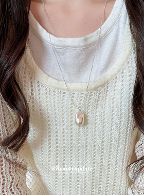 韩系珍珠项链小众设计感精致甜美