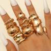 European and American personality niche design exaggerated lava lines irregular water drop glossy set ring for women