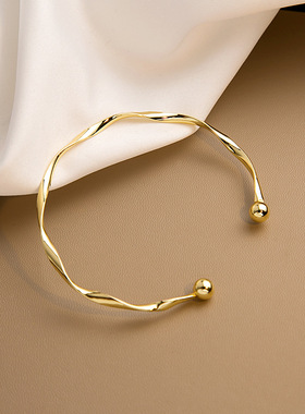 莫比乌斯素圈手镯女情侣手环圆形