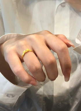 山茶花戒指女轻奢小众设计感