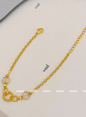 【窝窝】轻奢简约镀金麻花圈手链