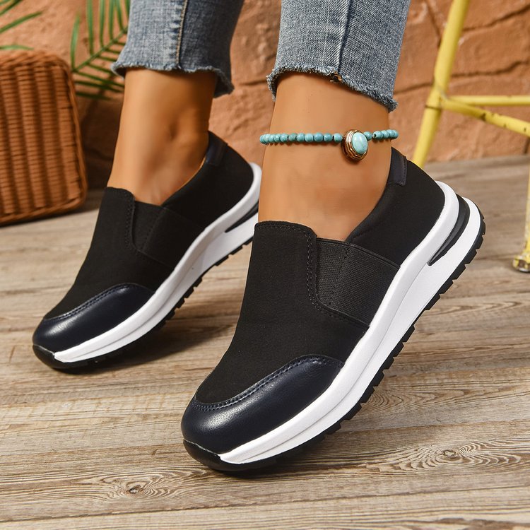 Cross-border new large size women's shoes 2026 spring slip-on casual shoes thick-soled comfortable sports style single shoes sneakers trend