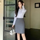 Clothing, trimmed skirt, H-shaped commuter work skirt