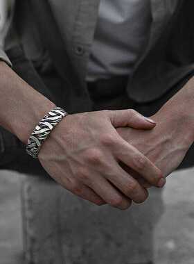 泰国男士手工宽镯子时尚