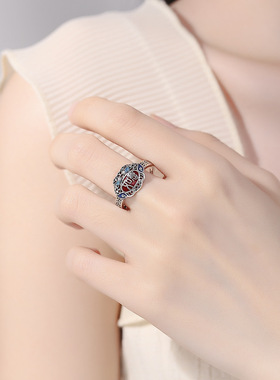 珐琅景泰蓝吉祥如意戒指女