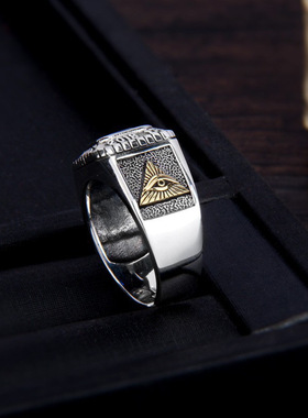 S925银复古时尚上帝之眼戒指