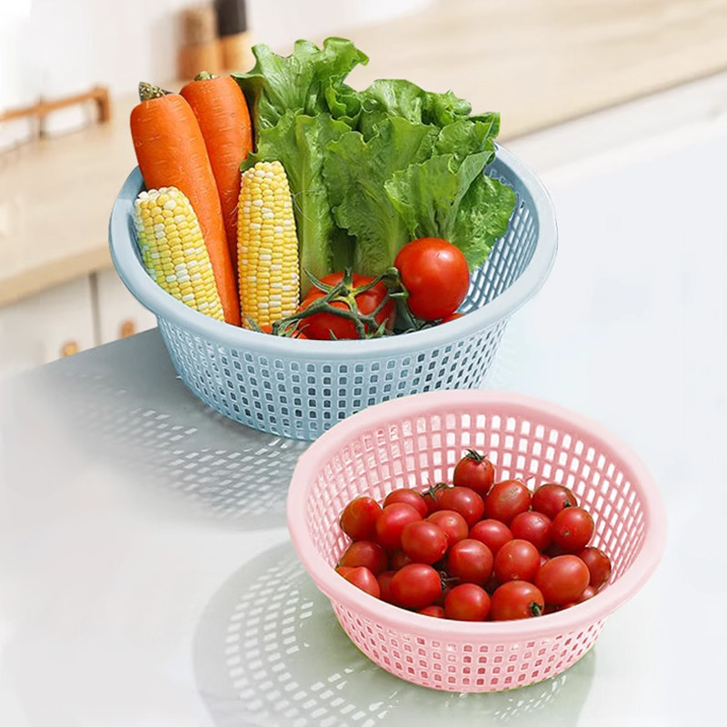 沥水篮五件套厨房家用塑料洗菜篮加厚菜篮镂空蔬菜筐碗筷沥水篮,淘宝优惠券,粉丝福利购,淘宝优惠卷