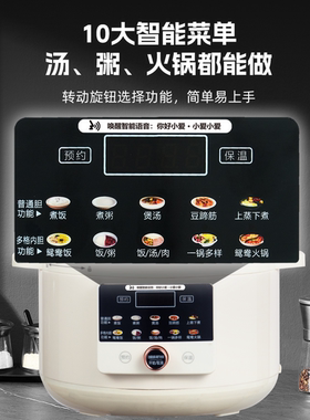 【爱妻】4.5L语音鸳鸯钛金珐琅内胆家用多功能高压电压力锅加厚